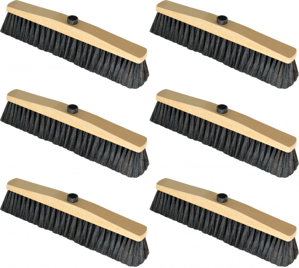 6x Miotła z naturalnym włosiem York, 40cm, 1 sztuka, końcówka