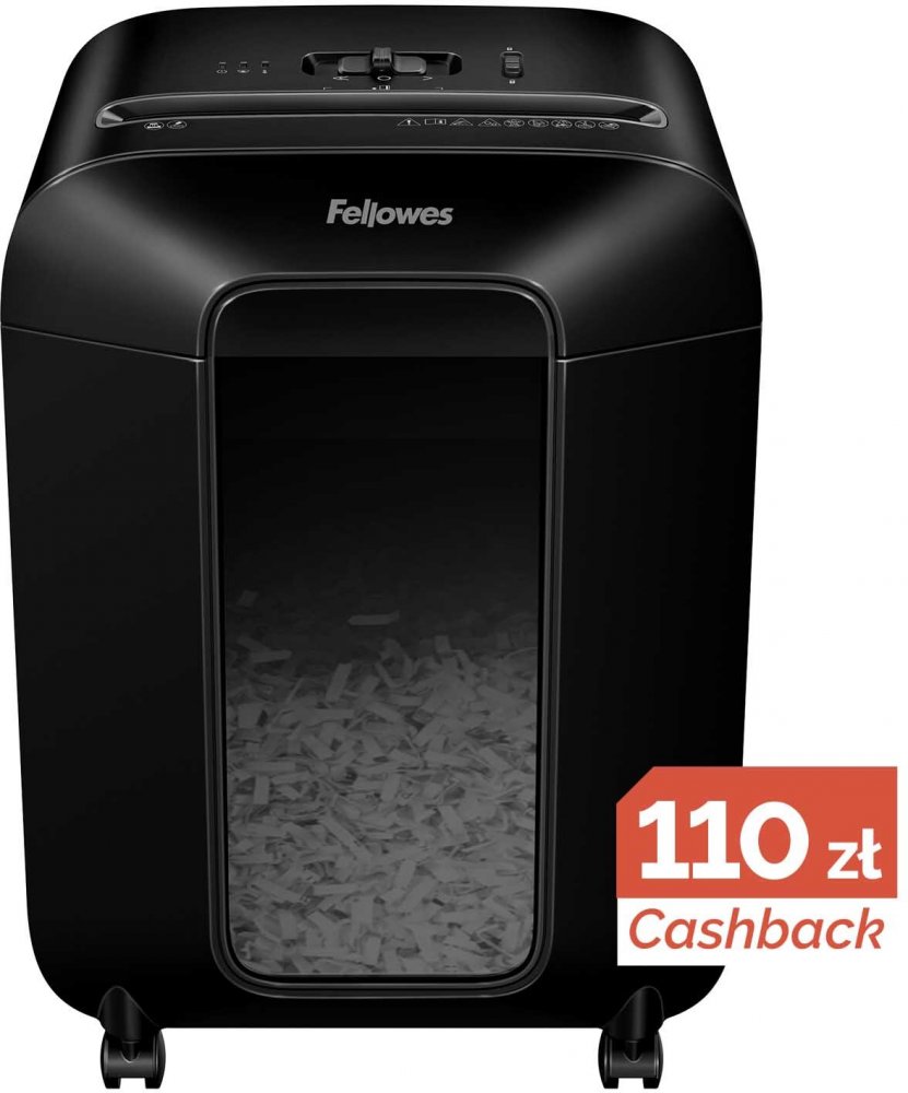 Niszczarka do papieru Fellowes LX85, ścinek 4x40mm, 12 kartek, P-4/T-4 DIN, czarny