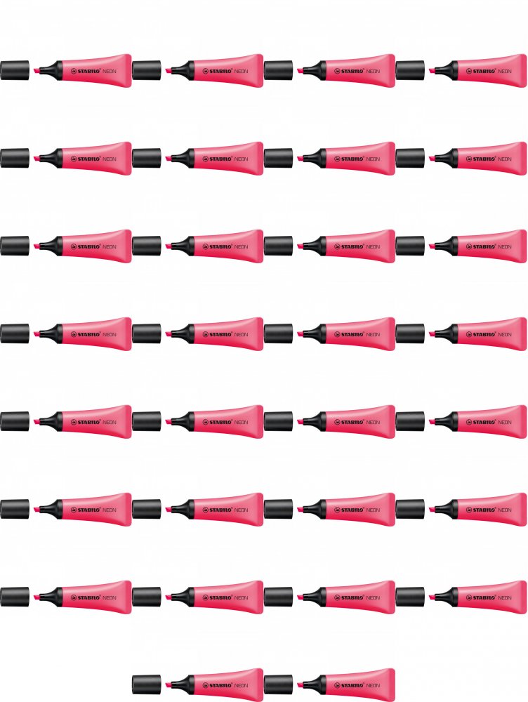 30x Zakreślacz Stabilo Neon 72/56, ścięta, różowy