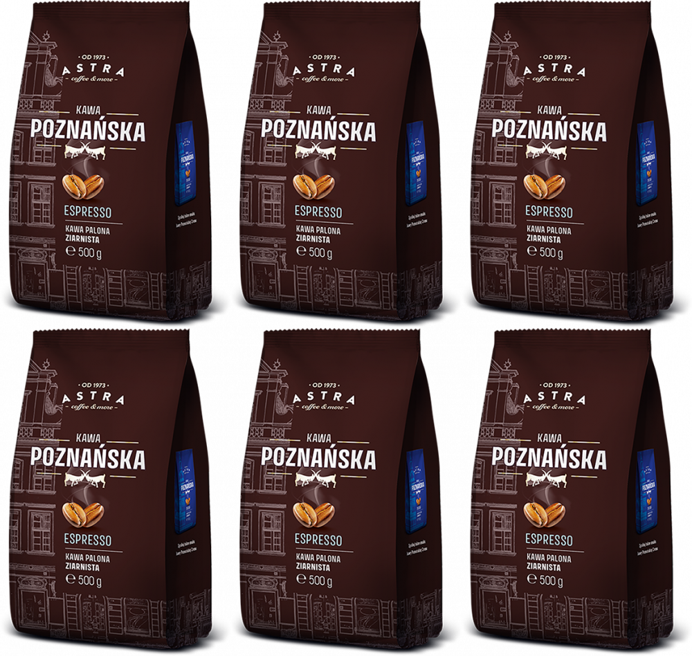 6x Kawa ziarnista Astra Poznańska Espresso, 500g