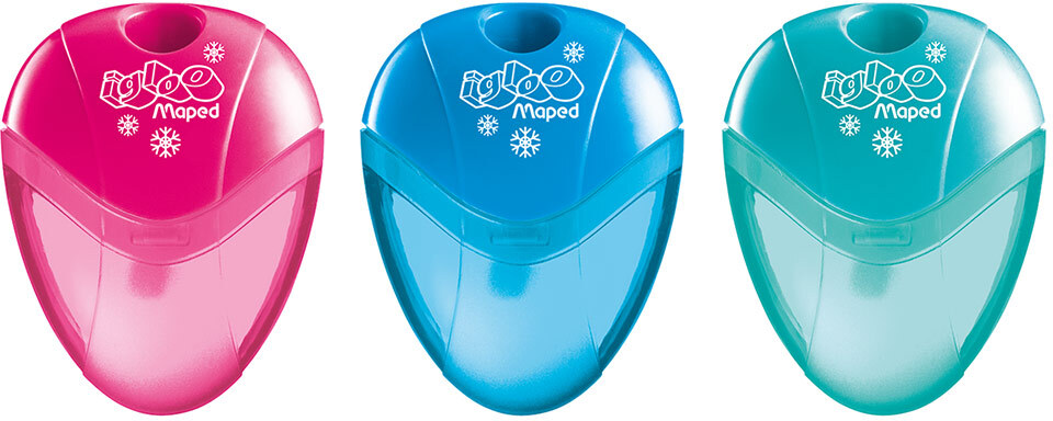 Temperówka Maped Igloo, dla leworęcznych, plastik, 1 otwór, mix kolorów