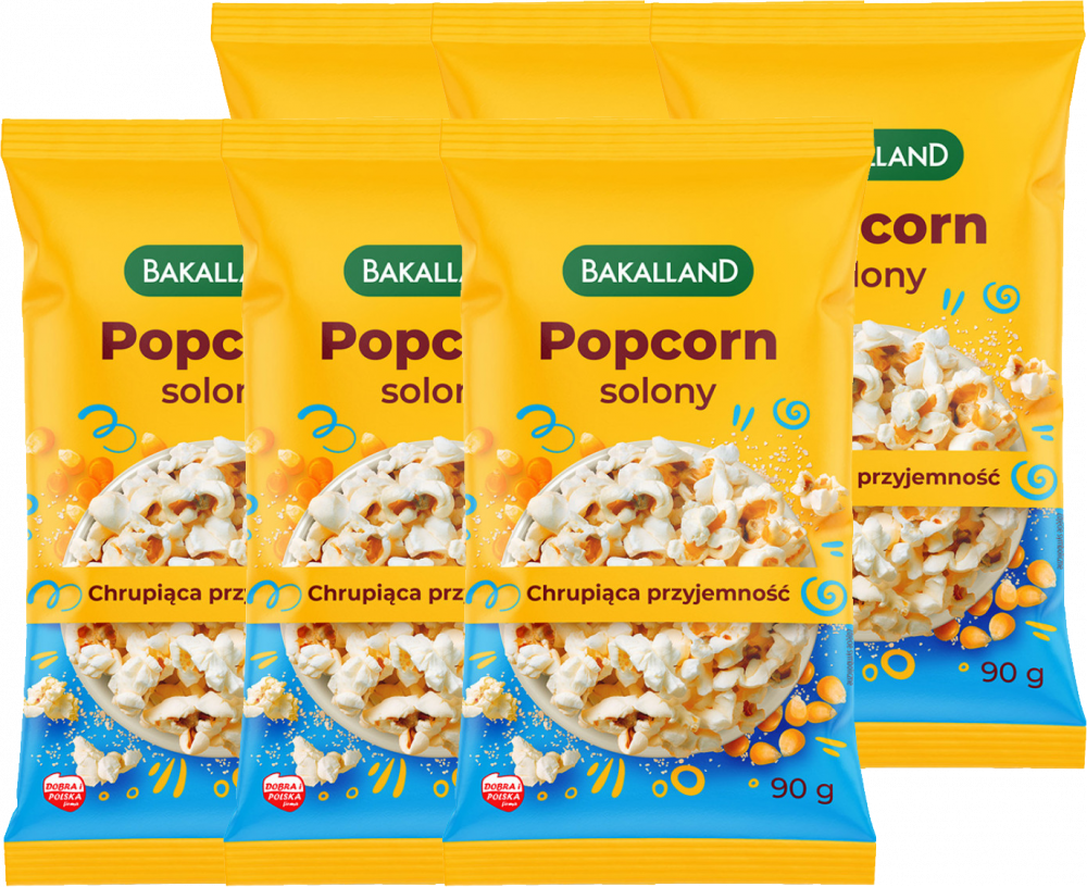 6x Popcorn Bakalland, solony, do mikrofalówki, 90g