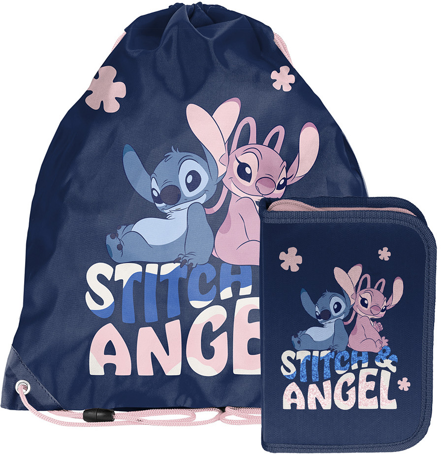 Zestaw: Piórnik szkolny + Worek na buty Paso Disney Stitch