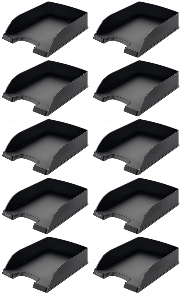 10x Półka na dokumenty Leitz Plus Standard, A4, plastikowa, czarny