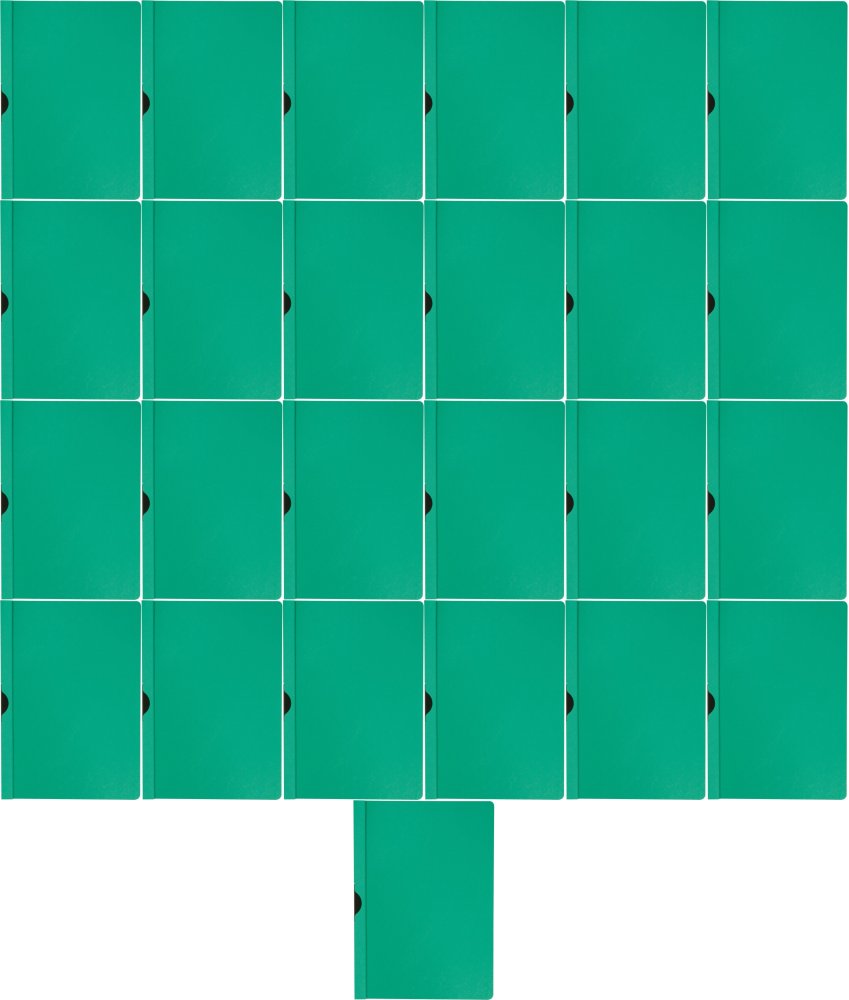 25x Skoroszyt plastikowy z klipsem Q-connect, A4, do 30 kartek, zielony