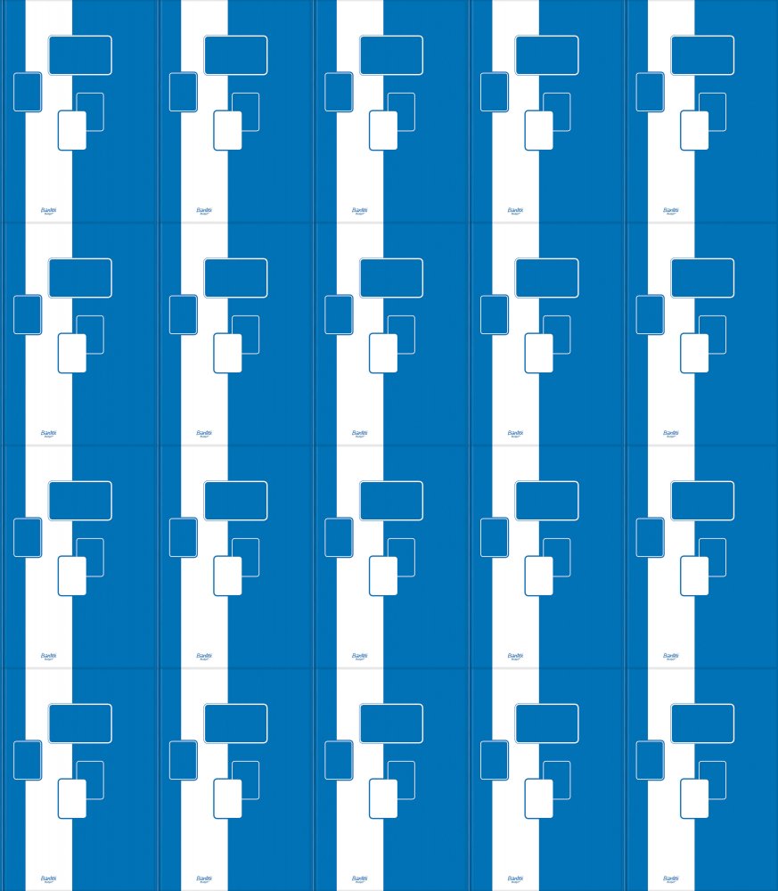 20x Brulion w kratkę Bantex Budget, A5, twarda oprawa, 96 kartek, biało-niebieski