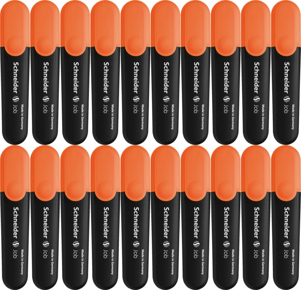 20x Zakreślacz Schneider Job, ścięta, pomarańczowy