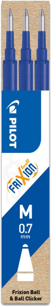 Wkład do wymazywalnego pióra kulkowego Pilot, Frixion, 0.7mm, 3 sztuki, niebieski