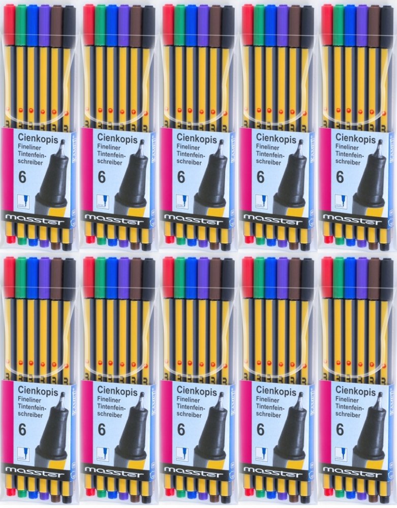 10x Cienkopis Kamet Masster, 0.4mm, 6 sztuk, mix kolorów