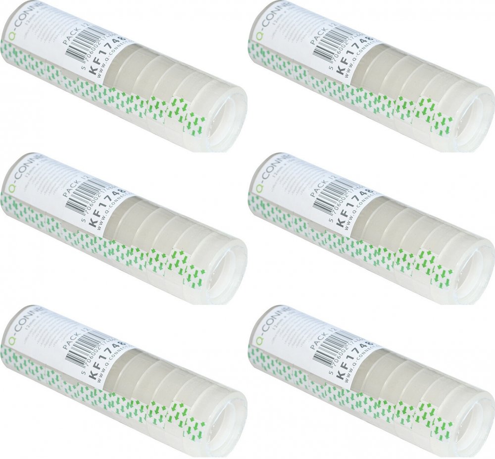 6x Taśma klejąca Q-Connect, 12mmx10m, 12 sztuk, przezroczysty