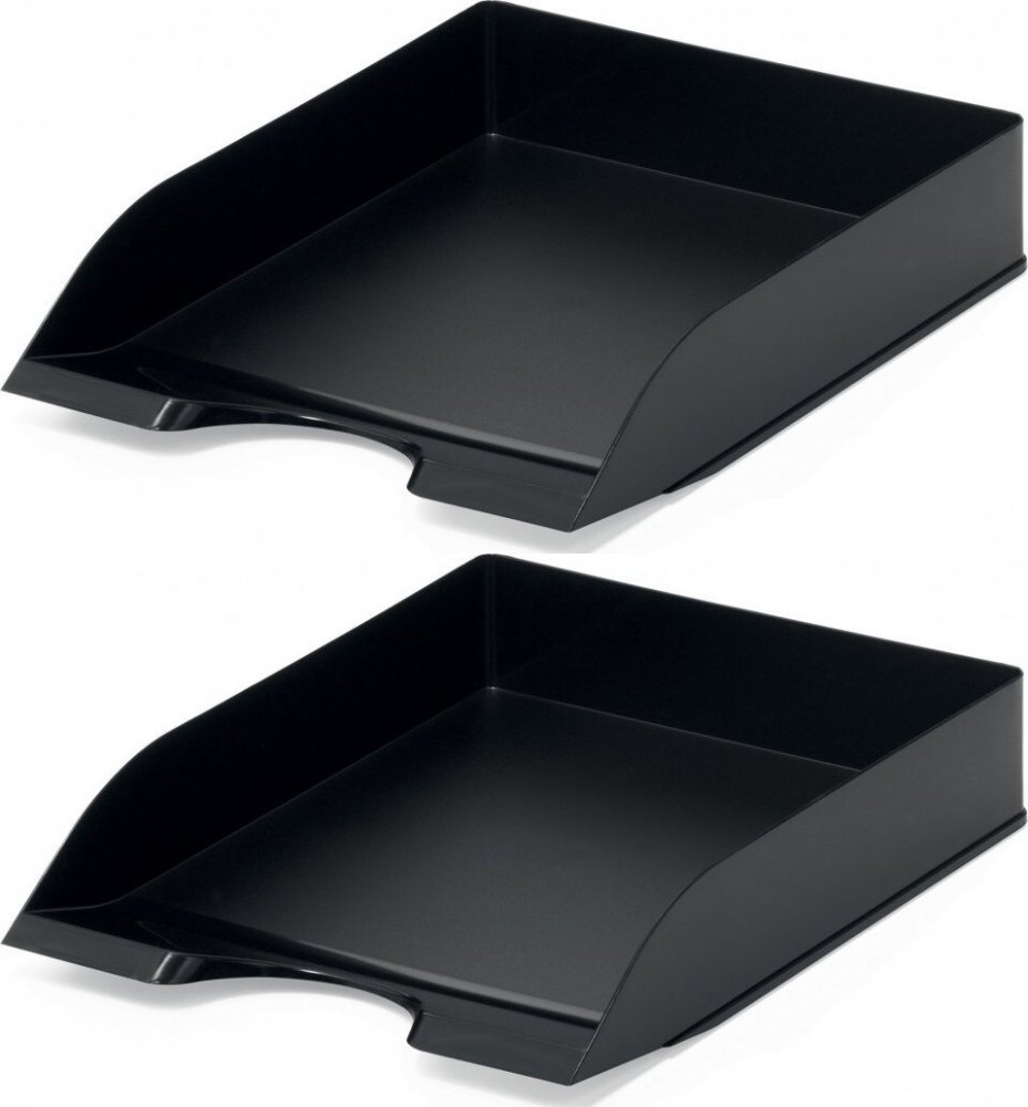 2x Półka na dokumenty Durable Basic, A4, plastikowa, czarny