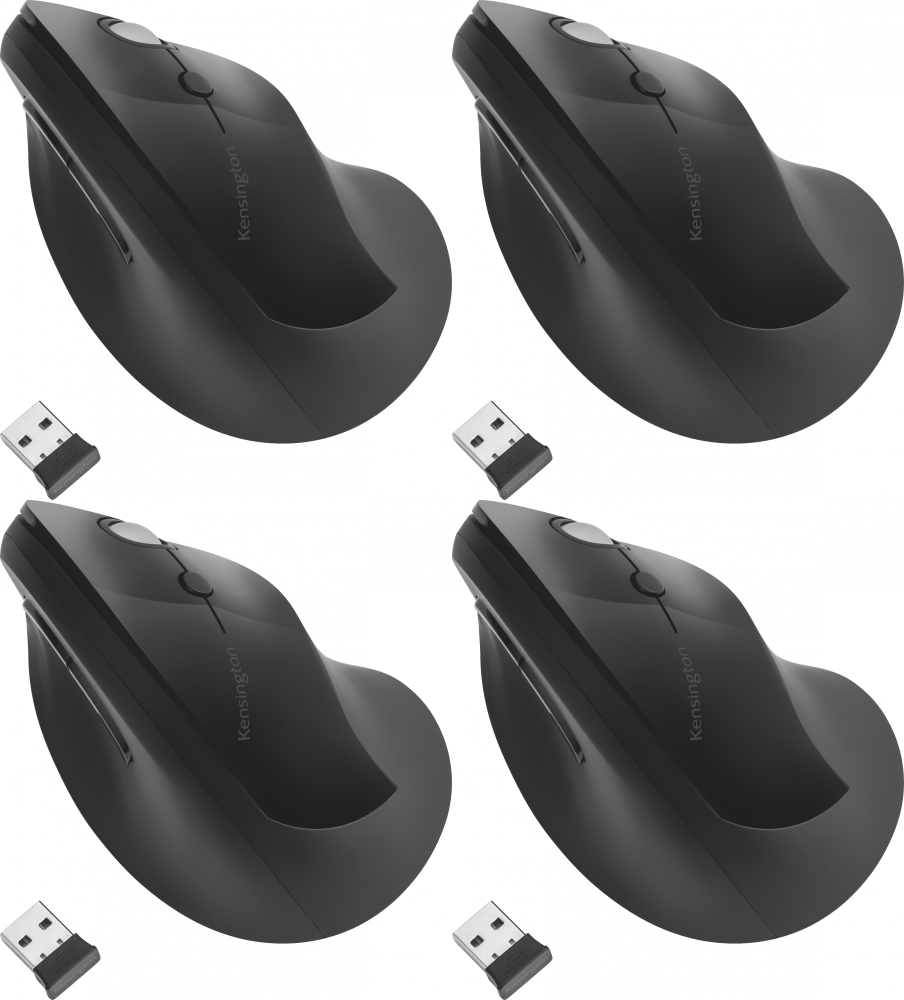 4x Myszka bezprzewodowa Kensington Pro Fit Ergo, pionowa, optyczna, czarny
