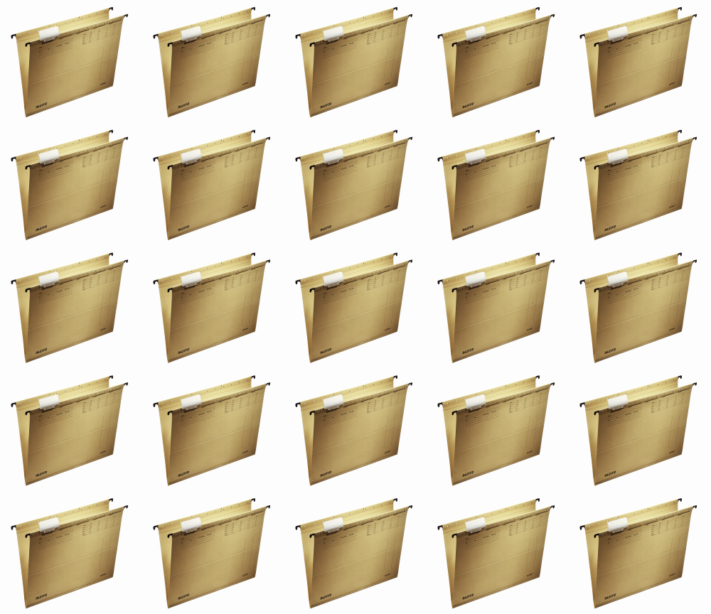 25x Teczka zawieszkowa kartonowa Leitz Alpha, A4, 348x260mm, 230g/m2, brązowy
