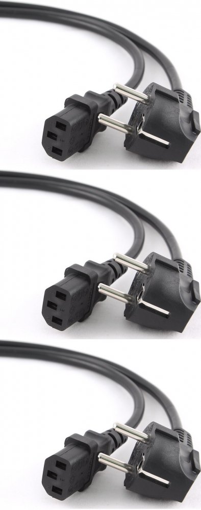 3x Kabel zasilający komputerowy Gembird PC-186-VDE-3M, 3m, czarny