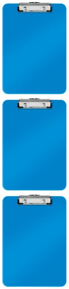 3x Clipboard Leitz Wow, A4, niebieski