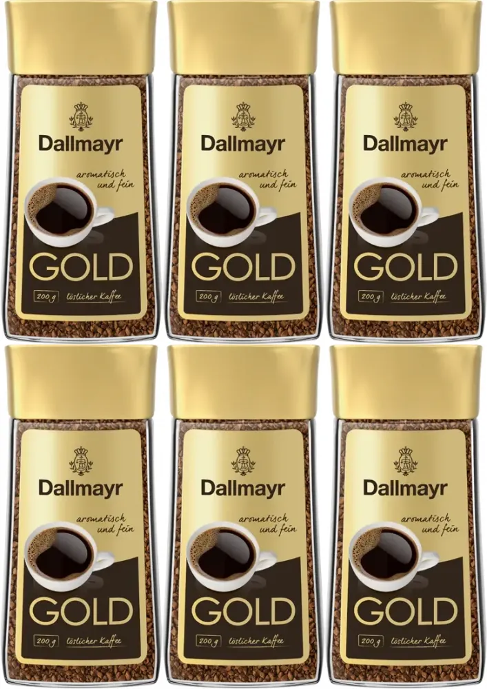 6x Kawa rozpuszczalna Dallmayr Glass Gold, 200g