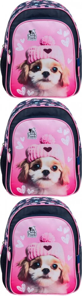 3x Plecak dla przedszkolaka Cleo&Frank (Pies), 9l, 29x23x14cm