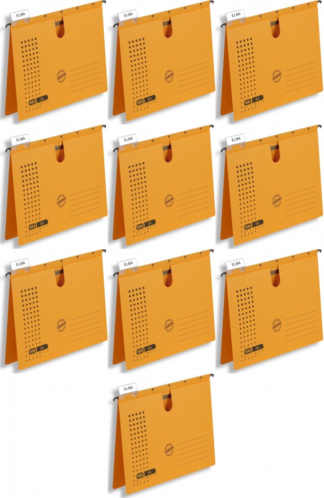 10x Skoroszyt zawieszany Elba Chic Ultimate, A4, 245x318mm, 230g/m2, żółty