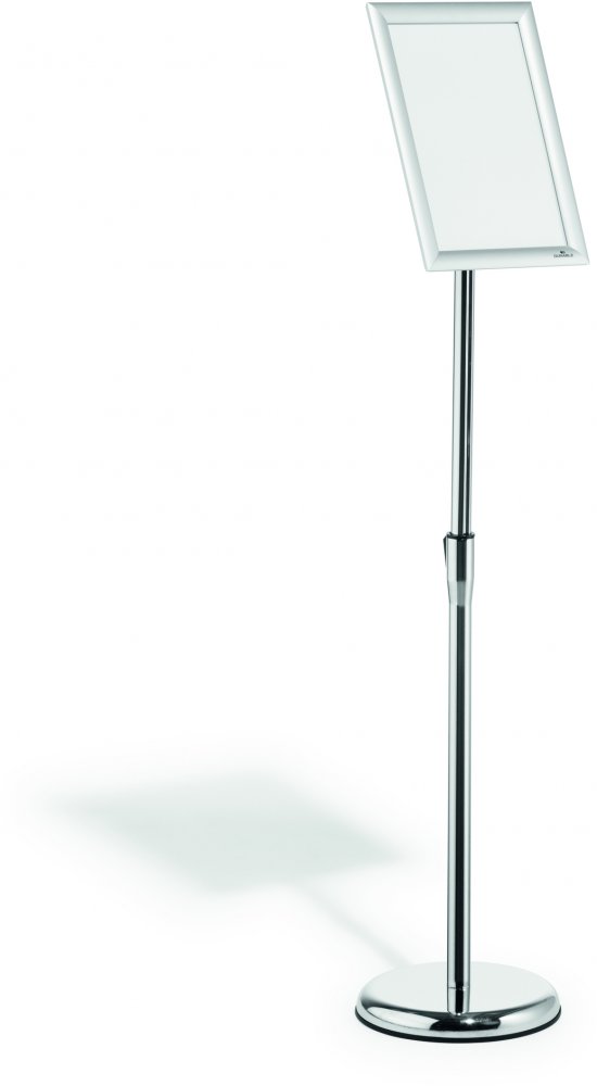 Tablica informacyjna Durable, podłogowa, z ramą zatrzaskową, A4, srebrny