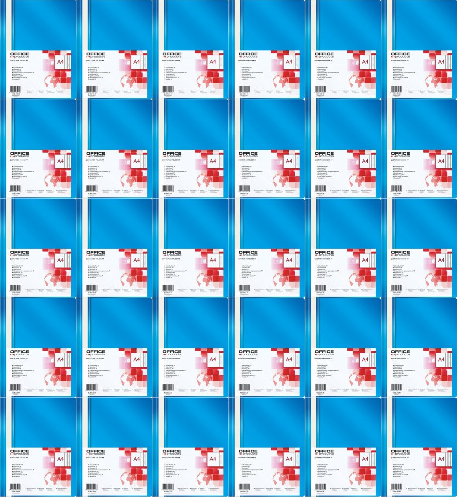 75x Skoroszyt plastikowy bez oczek Office Products, A4, do 200 kartek, niebieski