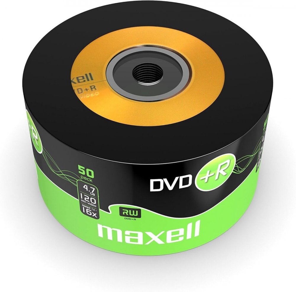 Płyta DVD+R Maxell, do jednokrotnego zapisu, 4.7 GB, cake box, 50 sztuk