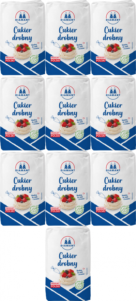 10x Cukier drobny Diamant, sypki, 1kg