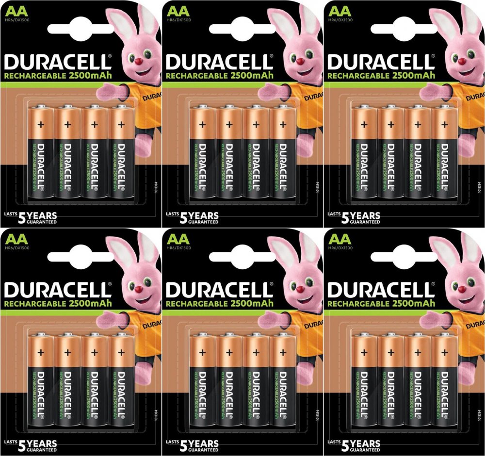 6x Akumulatorki Duracell, AA, 2500mAh, 4 sztuki