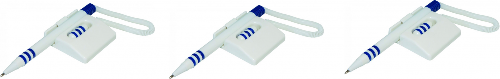 3x długopis mocowany na sprężynce Office Products, leżący, niebieski