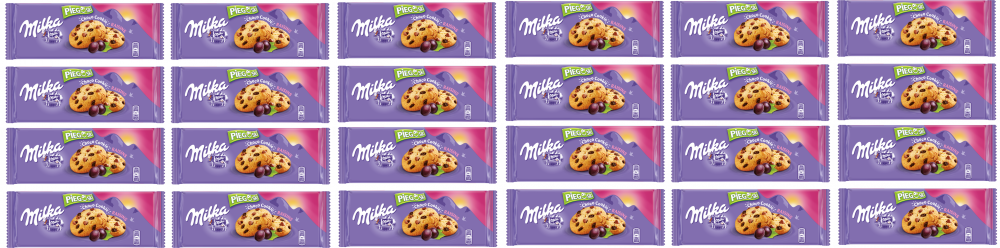 24x Ciastka Pieguski Milka, z czekoladą i rodzynkami, 135g