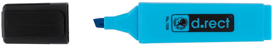 Zakreślacz D.Rect, 1128, ścięta, niebieski