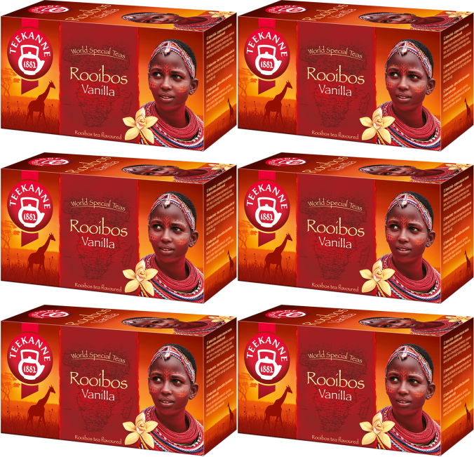 6x Herbata Rooibos w kopertach Teekanne Vanilla, 20 sztuk x 1.75g