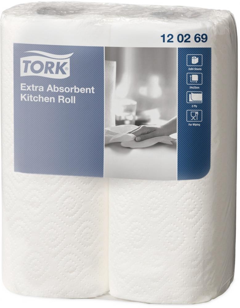 Ręcznik papierowy kuchenny Tork 120269, 2-warstwowy, w roli, 2x15.36m, 2 rolki, biały
