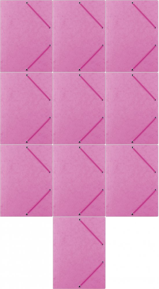 10x Teczka z gumką Office Products A4, 390g/m2, preszpanowa, różowy