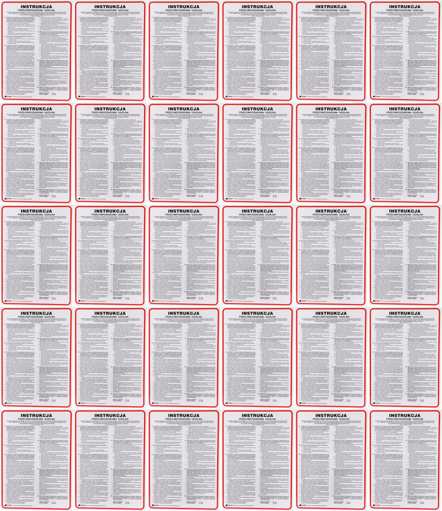 50x Tabliczka informacyjna Anro, "Instrukcja przeciwpożarowa ogólna" Z-IP2