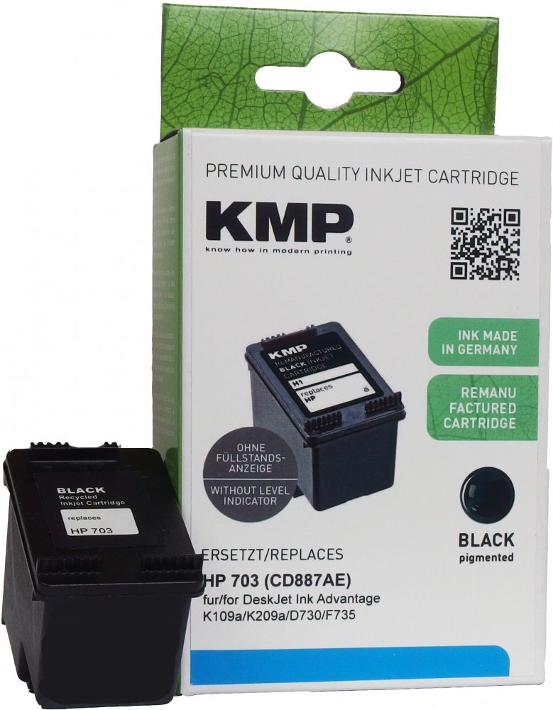 Tusz KMP HP703 (CD887AE), 20ml, black (czarny)