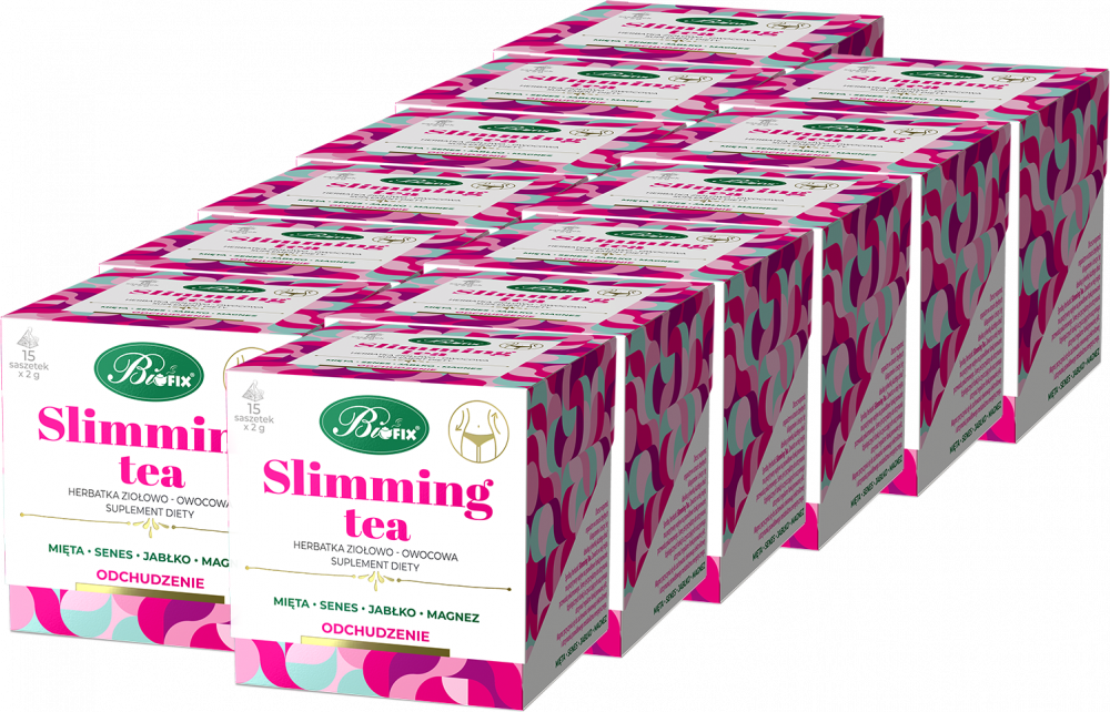12x Herbata funkcjonalna w torebkach Bifix Slimming Tea, 15 sztuk x 2g