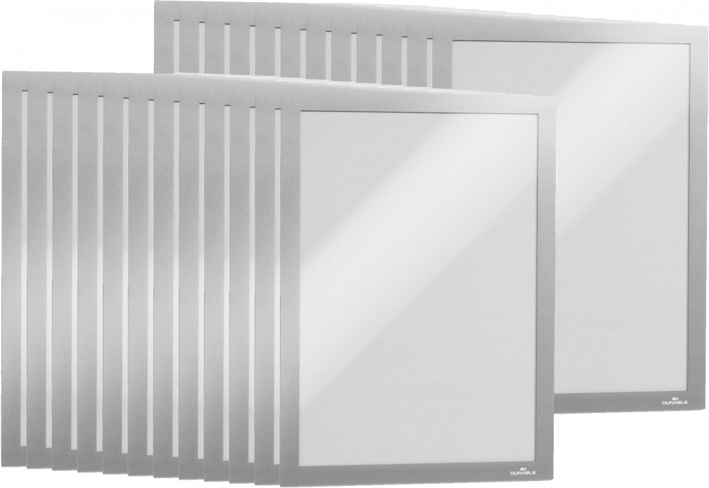 2x Ramka magnetyczna Durable Duraframe, samoprzylepna, A4, 10 sztuk, srebrny