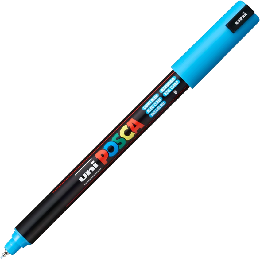 Marker Posca PC-1MR, z farbą plakatową, 0.7mm, jasnoniebieski