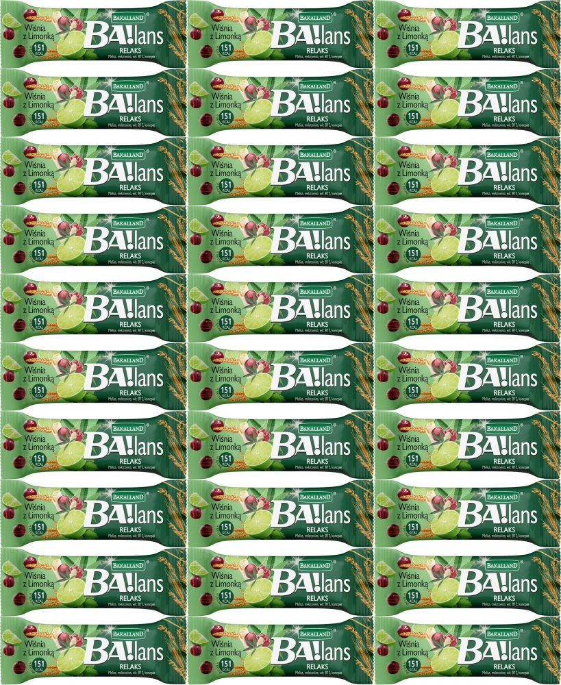 40x Baton Bakalland Ba!lans Relaks, wiśnia z limonką, 38g
