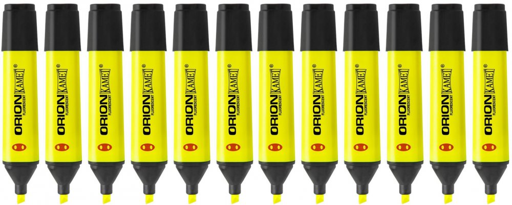 12x zakreślacz Kamet, Orion, ścięta, żółty