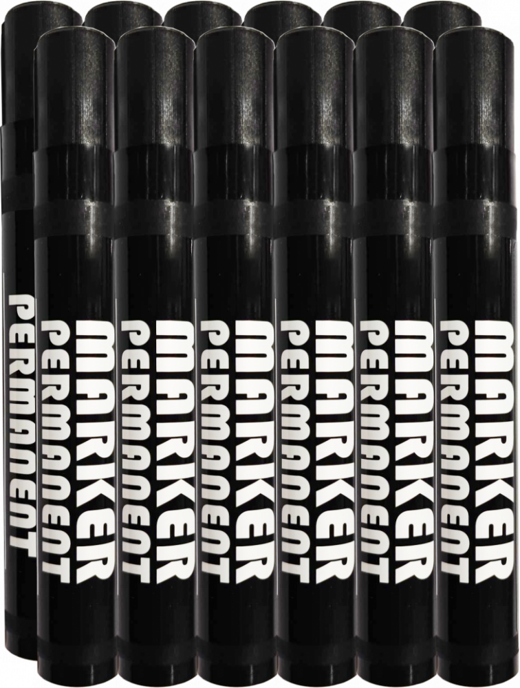 12x Marker permanentny K-1068, okrągła, 1-3mm, czarny