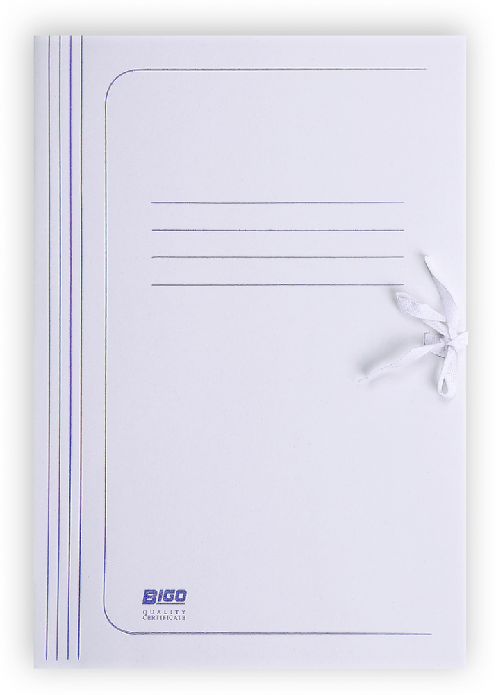 Teczka wiązana Bigo A4, kartonowa, 280g/m2, 35mm, biały