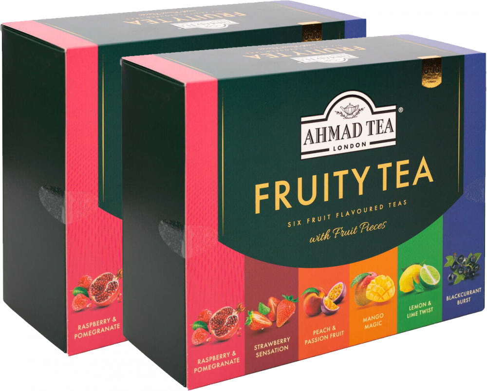 2x Zestaw herbat owocowych w kopertach Ahmad Tea Fruit Tea Selection, 6 smaków, 60 sztuk x 2g