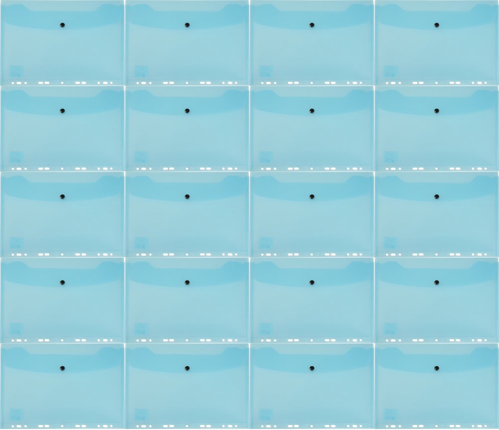 20x Teczka koperta do segragatora A4, Biurfol, A4, na zatrzask , przezroczysty niebieski