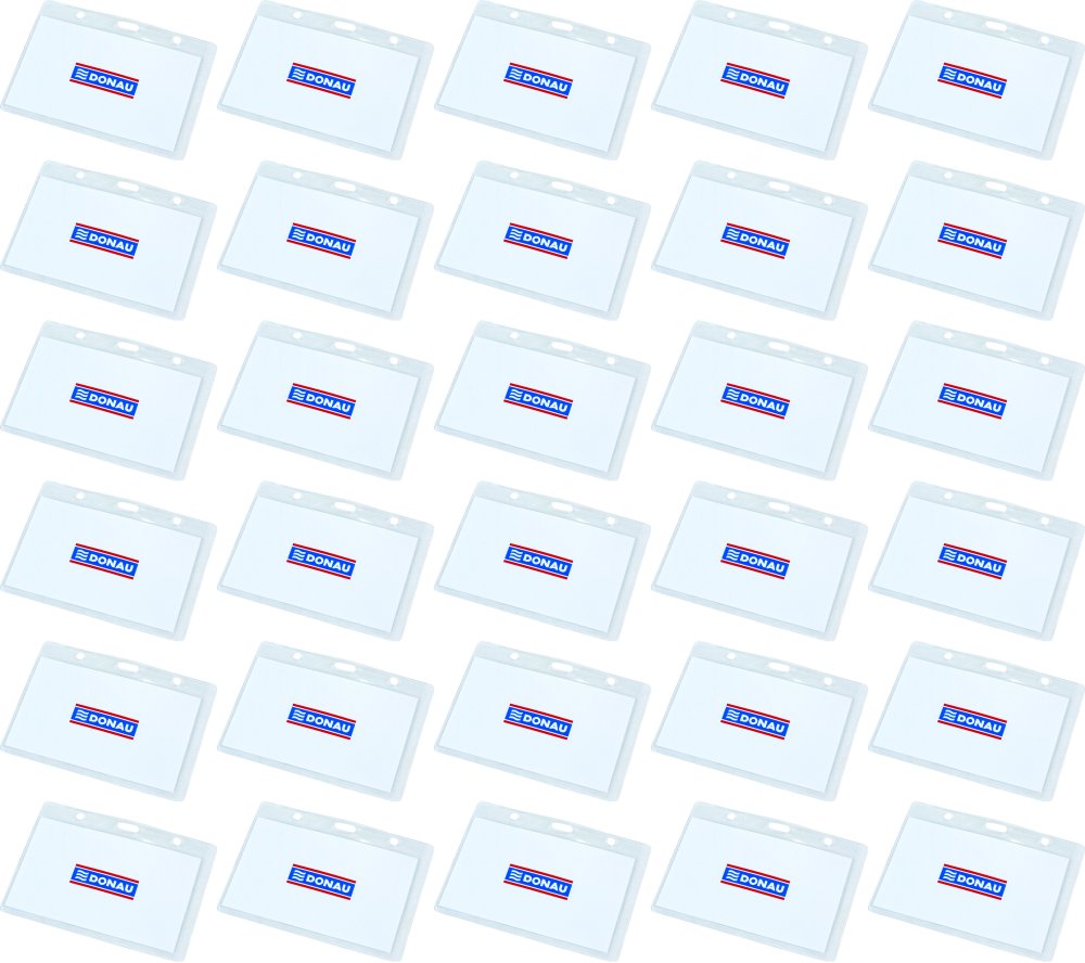 50x Identyfikator miękki Donau, otwór z boku, 105x65mm, przezroczysty