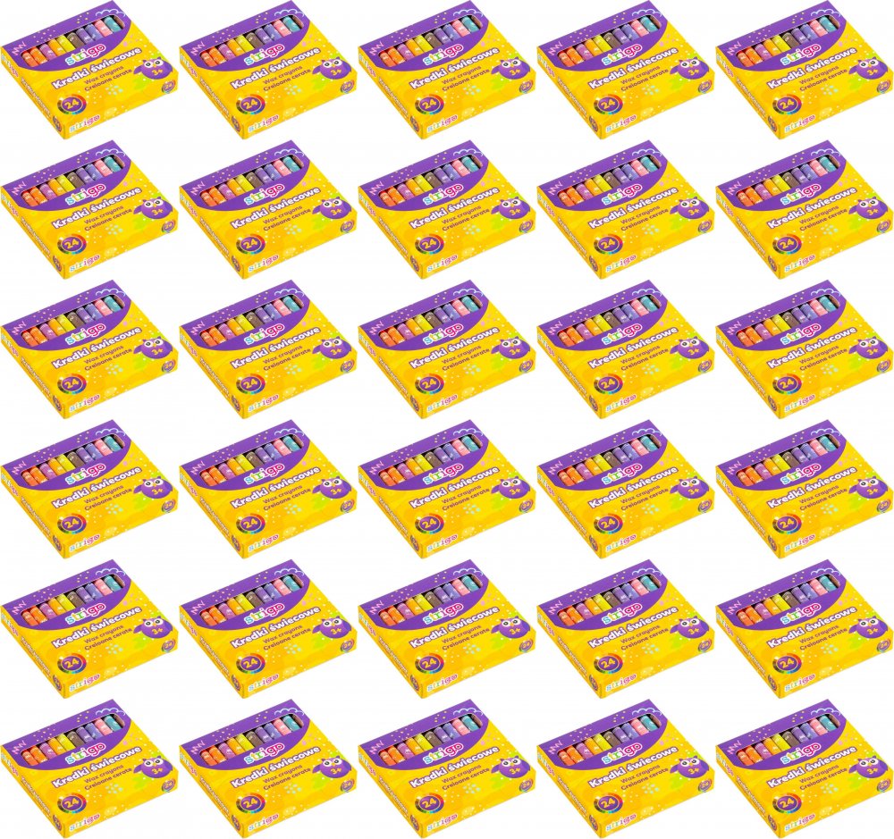 48x Kredki świecowe Strigo, 24 sztuki, mix kolorów