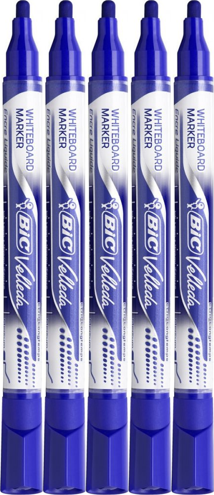 5x Marker suchościeralny BIC Velleda, Liquid Ink Pocket, okrągła, 4.2 mm, niebieski