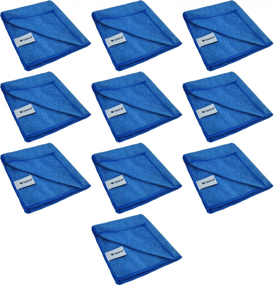 10x Ściereczka z mikrofibry Qleanup, 30x30cm, 250g, 10 sztuk, niebieski