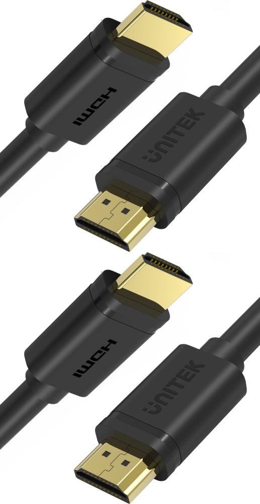 2x Kabel HDMI- HDMI 2.0 Unitek C11061BK-0.3M, 30cm, czarny