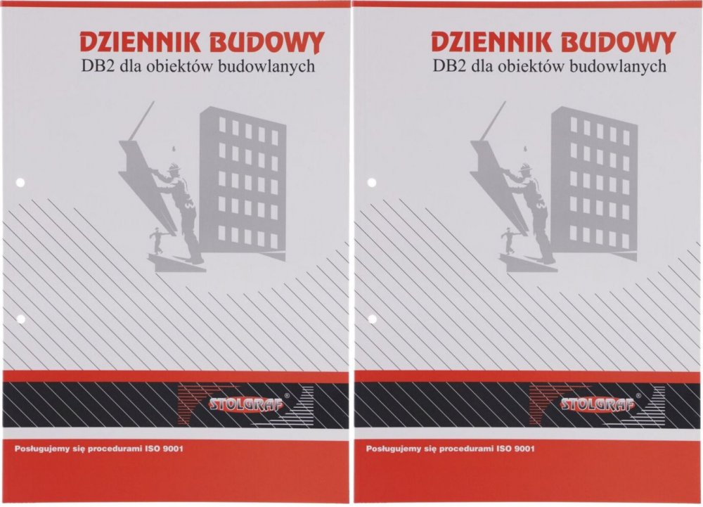 2x Druk akcydensowy Dziennik budowy DB2 dla obiektów budowlanych Stolgraf P12, A4, 54k